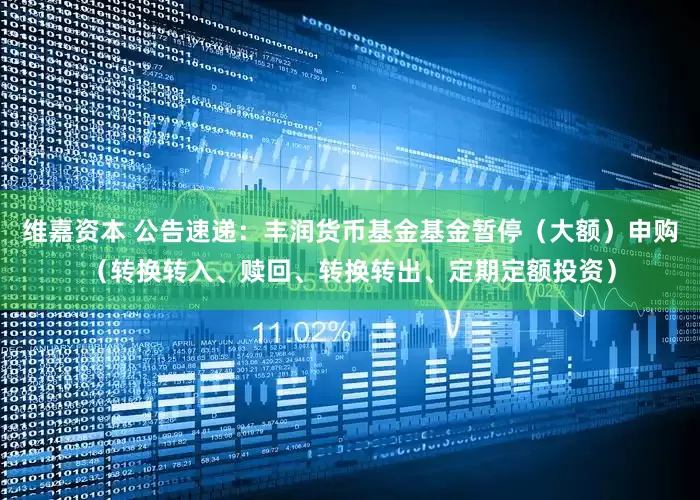 维嘉资本 公告速递：丰润货币基金基金暂停（大额）申购（转换转入、赎回、转换转出、定期定额投资）