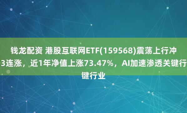 钱龙配资 港股互联网ETF(159568)震荡上行冲击3连涨，近1年净值上涨73.47%，AI加速渗透关键行业